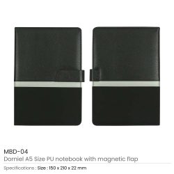 Dorniel A5 Size PU Notebooks with Magnetic Flap - Image 3