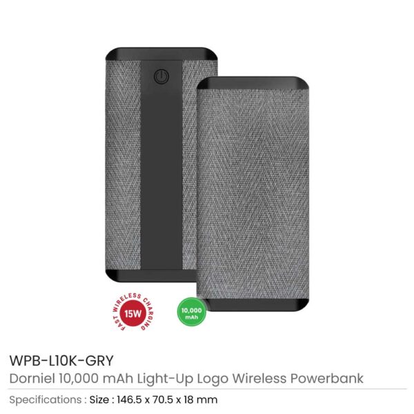 Dorniel Wireless Powerbank Grey