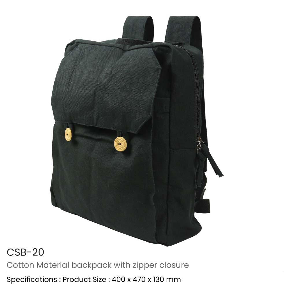 Black-Cotton-Backpack-CSB-20-Details