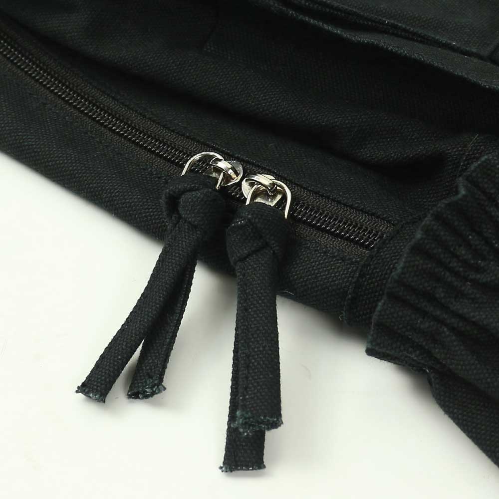 Black-Cotton-Backpack-CSB-20-Zipper-View