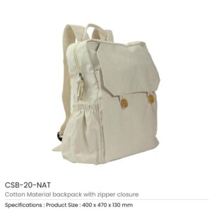 Cotton Backpacks with Zipper Closure - Image 4