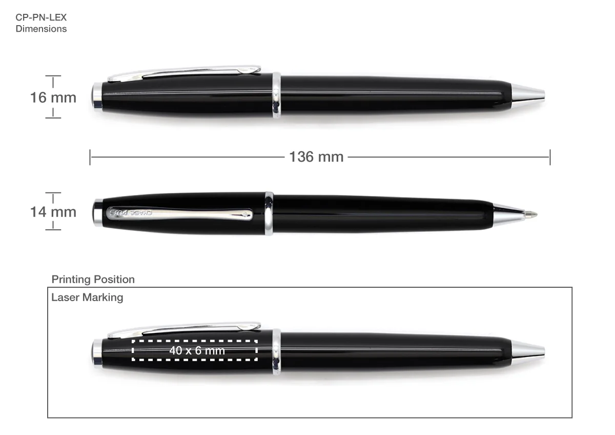 Chase Plus Ballpoint Pens Printing Details