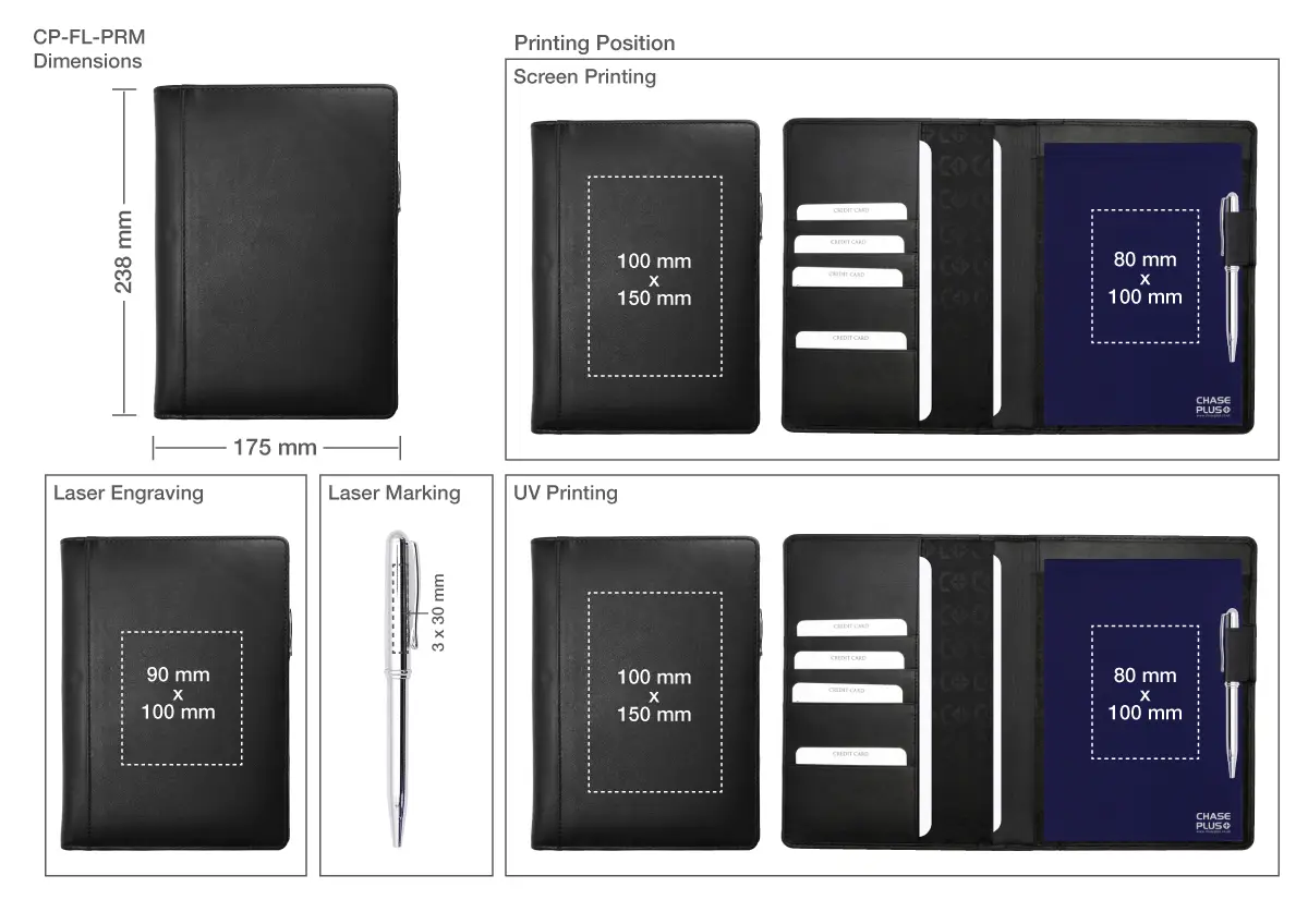 Chase Plus A5 Folder Printing Details