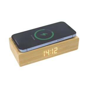 Bamboo Clock with 5W Wireless Charging Function - Image 4