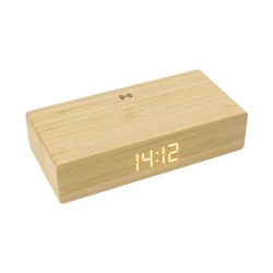 Bamboo Clock with 5W Wireless Charging Function - Image 1