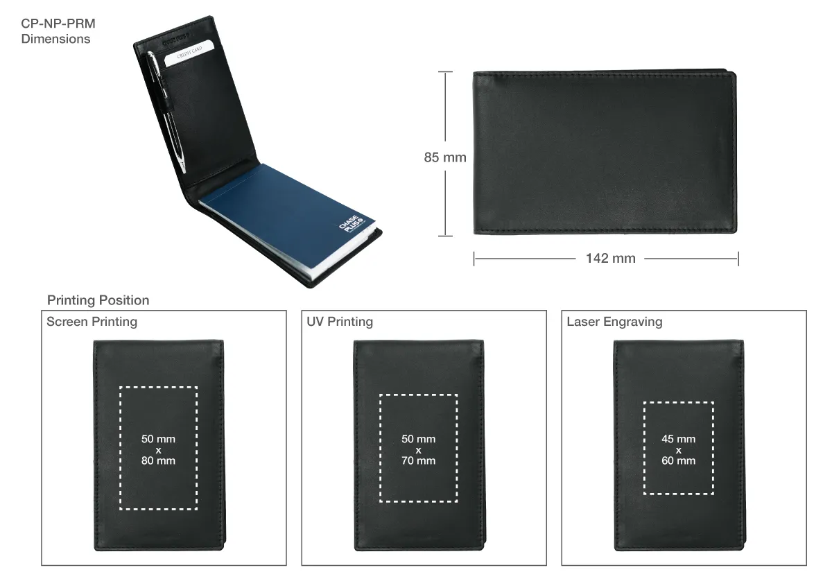 Premio Pocket Jotter Printing Details