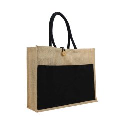 Jute Bag with Pocket Blank