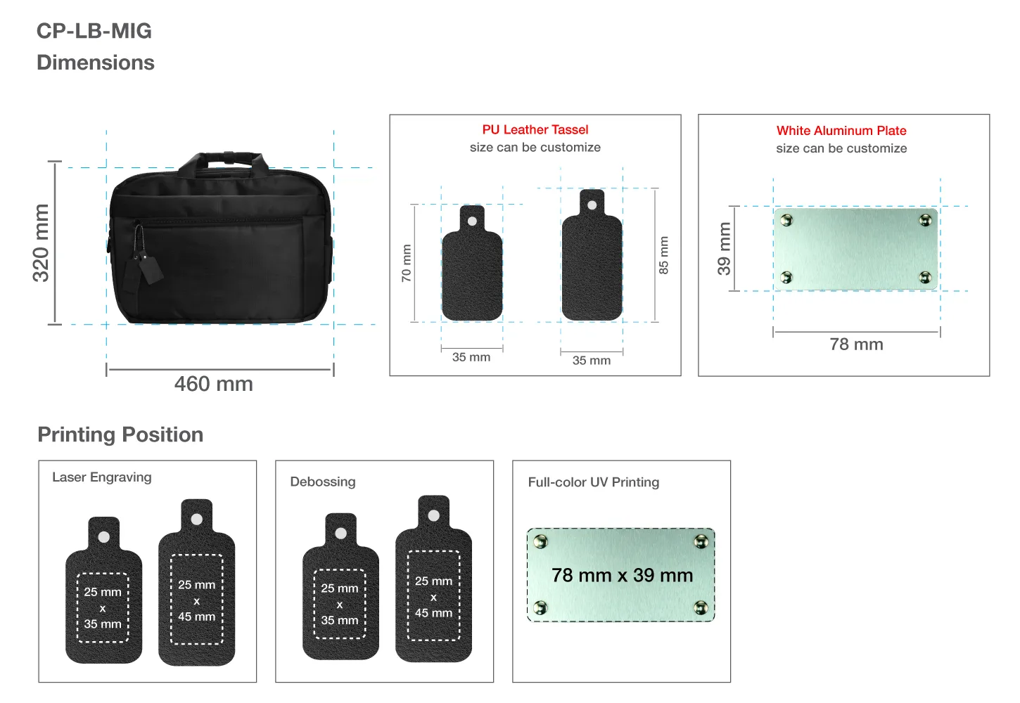 Laptop Bags MIGLIORE Printing Details