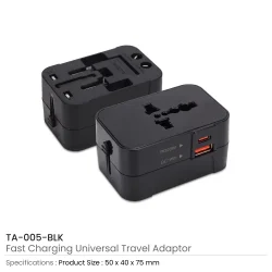 Travel Adaptors Black