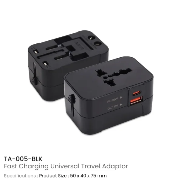 Travel Adaptors Black