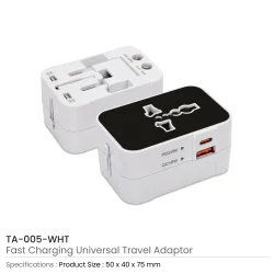 Travel Adaptors White