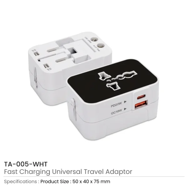 Travel Adaptors White