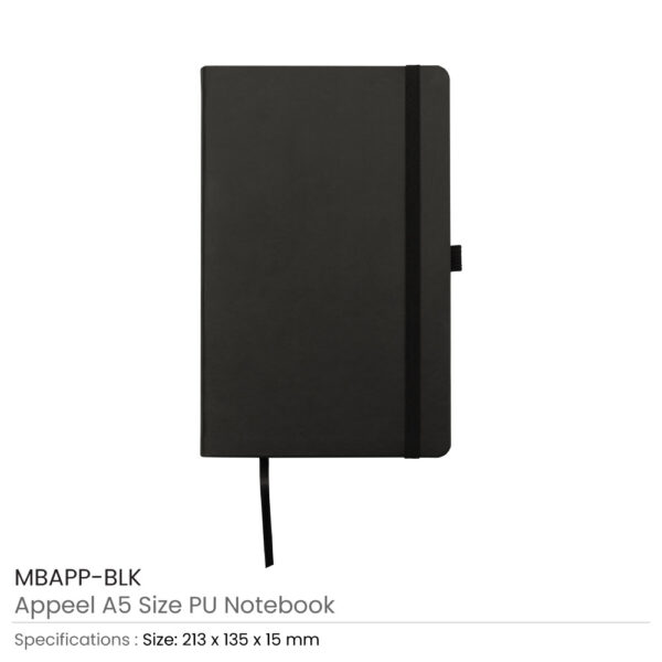 Appeel A5 PU Notebook Black