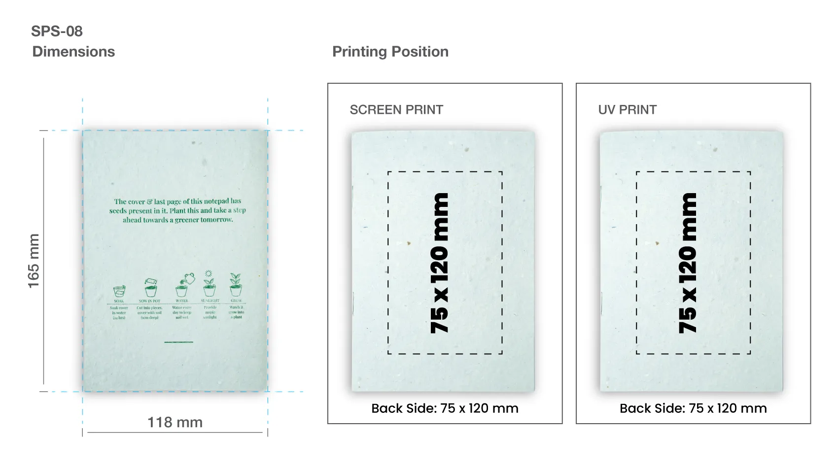 Plantable Notepads Printing Area Details Plantable Notepads Printing Area Details