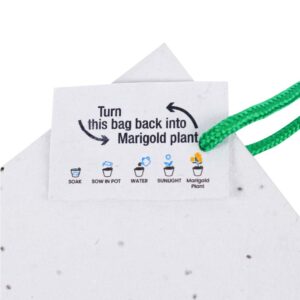 Plantable Marigold Seed Paper Bags in A5 Size with Tag - Image 4