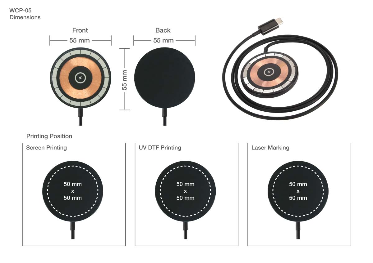 Wireless Charger Printing Details