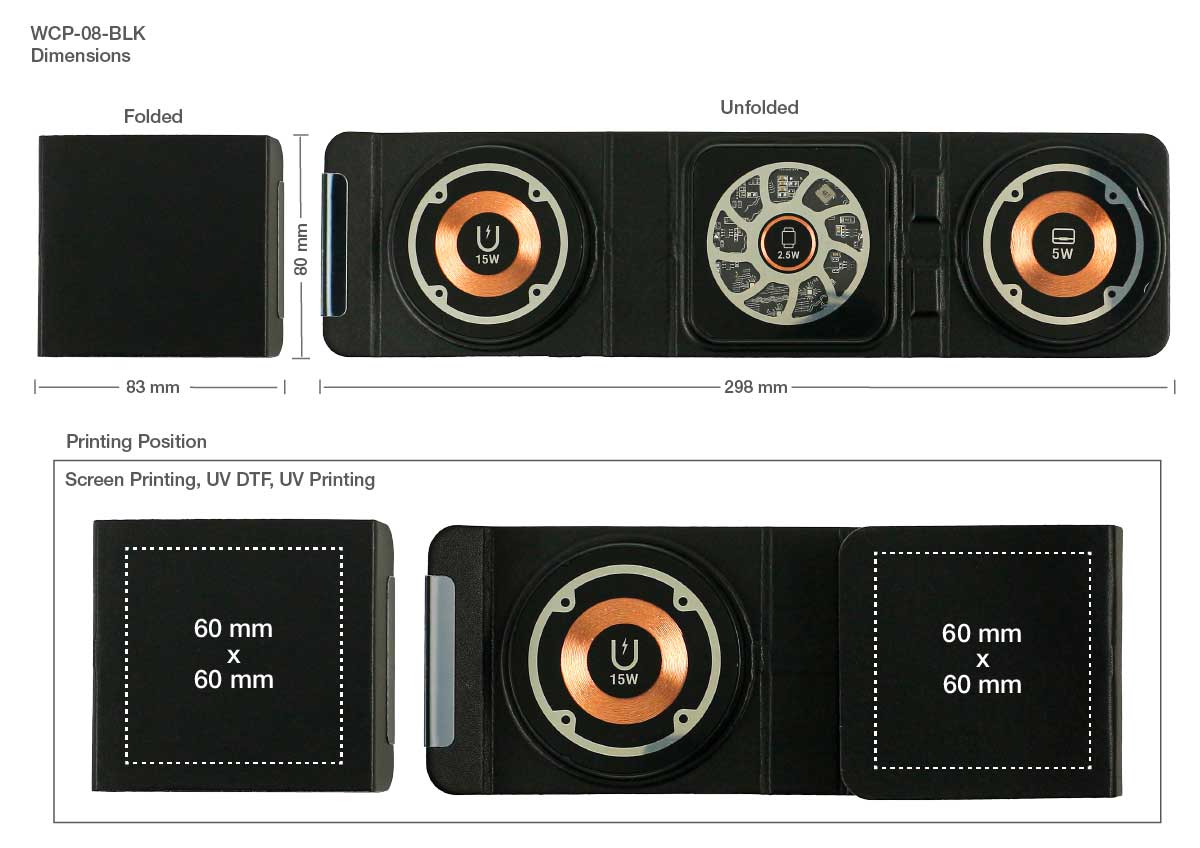 3-in-1 Foldable Wireless Charger Printing Details