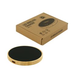 Bamboo Wireless Charger 15W Fast Charging with LED Logo - Image 6