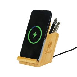 Bamboo Pen Holder with 15W Fast Wireless Charger - Image 2