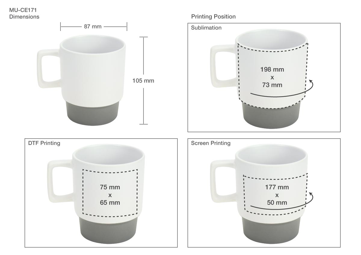 Ceramic Mugs Bottom Clay Printing Details