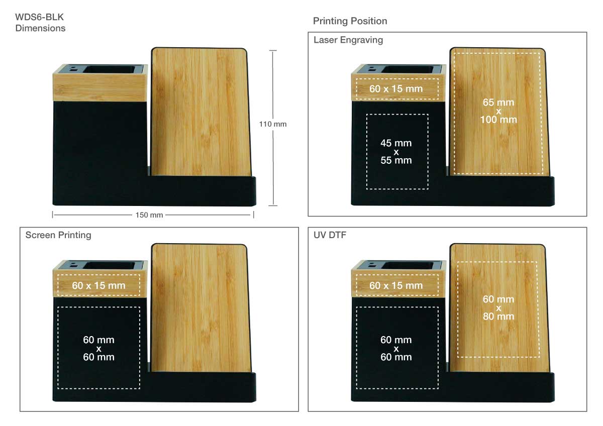 Desktop Pen Holder Charger Printing Details