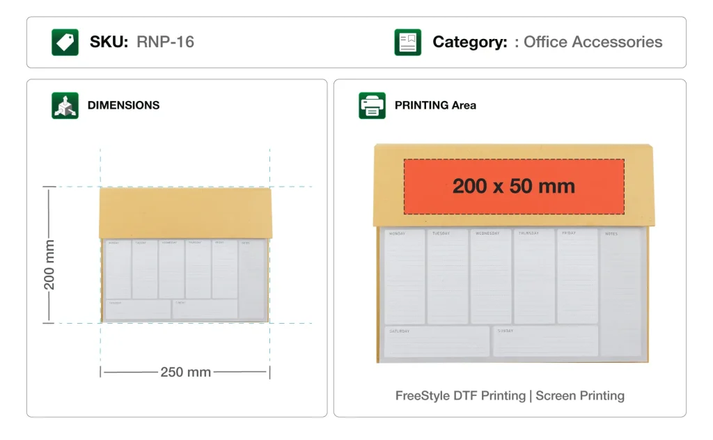 Weekly Planner Kit Printing Details