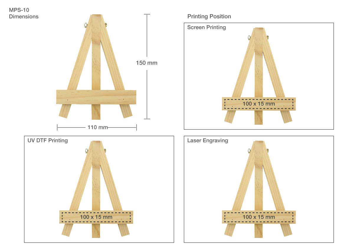 Bamboo Easel Stand Print Details