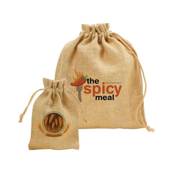 Branding Jute Drawstring Pouches