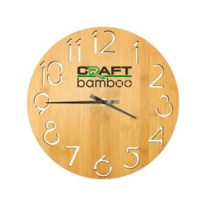 Branding Round Bamboo Wall Clock