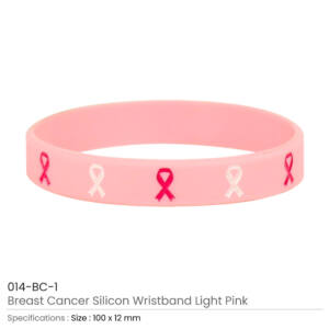 Breast-Cancer-Silicon-Wristband Light Pink