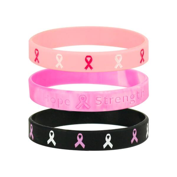 Breast-Cancer-Silicon-Wristbands Ready Stock