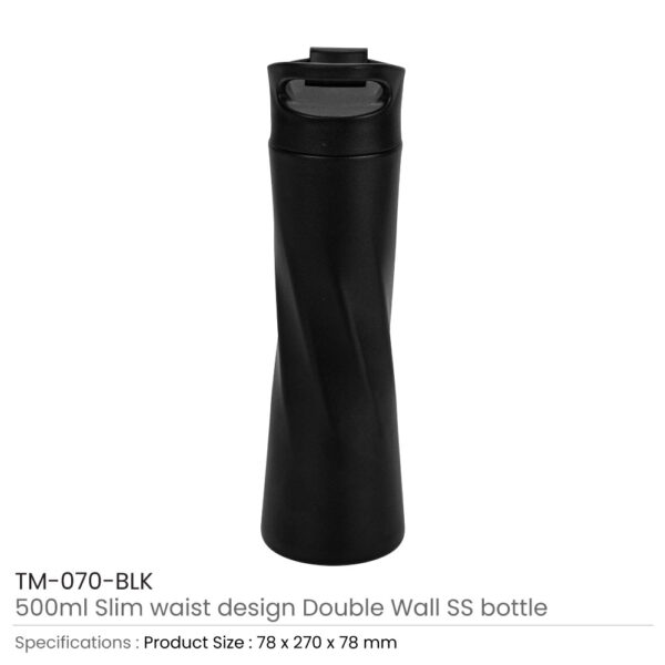 Double Wall SS Bottle Black Color