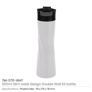 Double Wall SS Bottle White Color