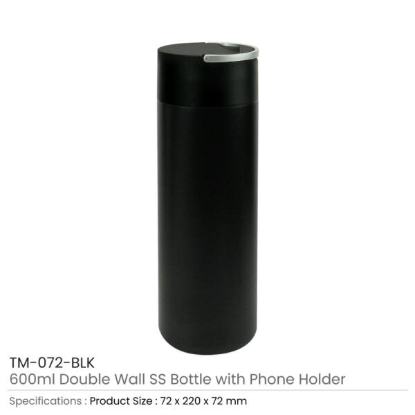 Double Wall Bottle Black Color