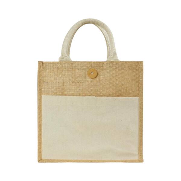 Eco-Friendly Jute Bag with Pocket Blank