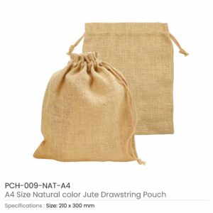 Jute Drawstring Pouch A4