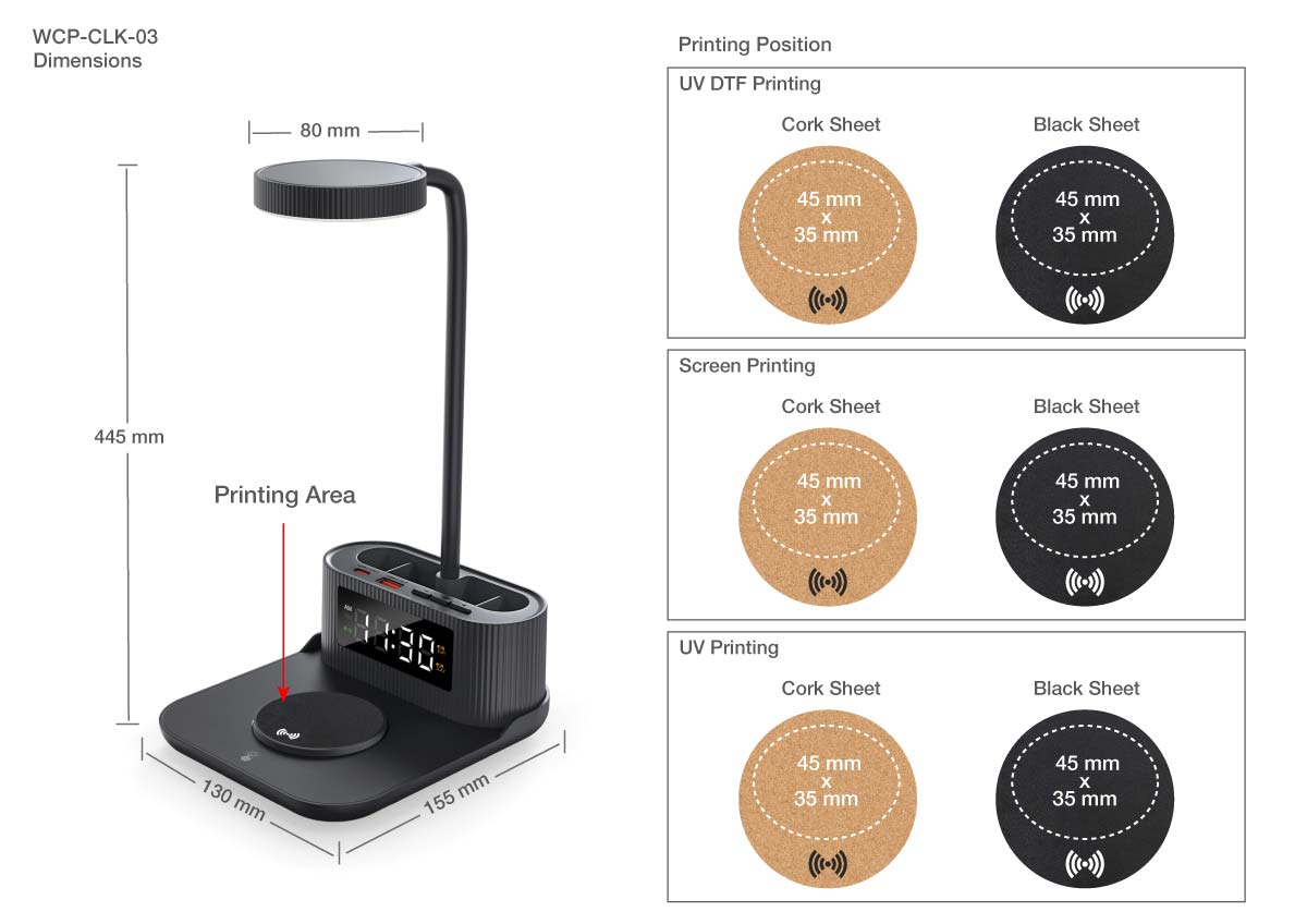 Multi-functional Desk Lamp Print Details