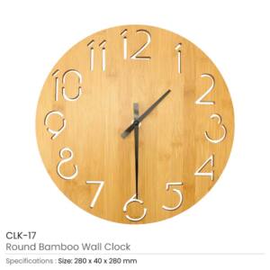 Round Bamboo Wall Clock Details