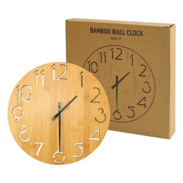 Round Bamboo Wall Clock with Box