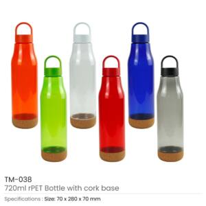 rPET Bottles with Cork Base Details