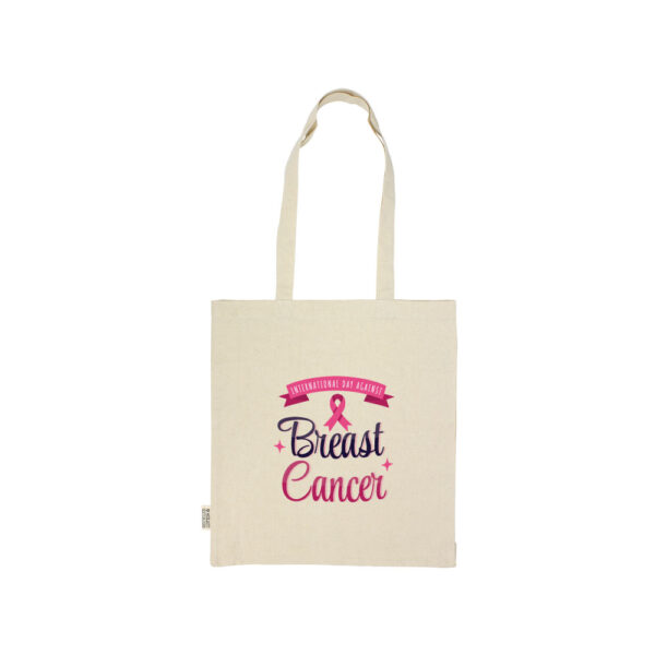 Recycled Cotton Bags with Breast Cancer Awareness Logo