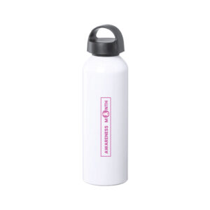 White Bottles with Breast Cancer Awareness Logo