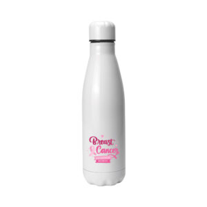 White Bottles with Breast Cancer Awareness Logo