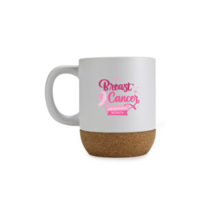 White Mugs with Breast Cancer Awareness