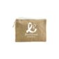 Jute & Cotton Zipper Pouch with Breast Cancer Awareness Logo