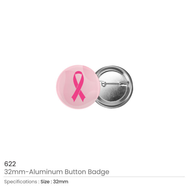 Breast Cancer Awareness Logo Button Badges 32mm