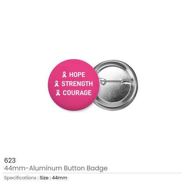 Breast Cancer Awareness Logo Button Badges 44mm