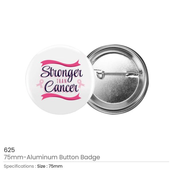 Breast Cancer Awareness Logo Button Badges 75mm