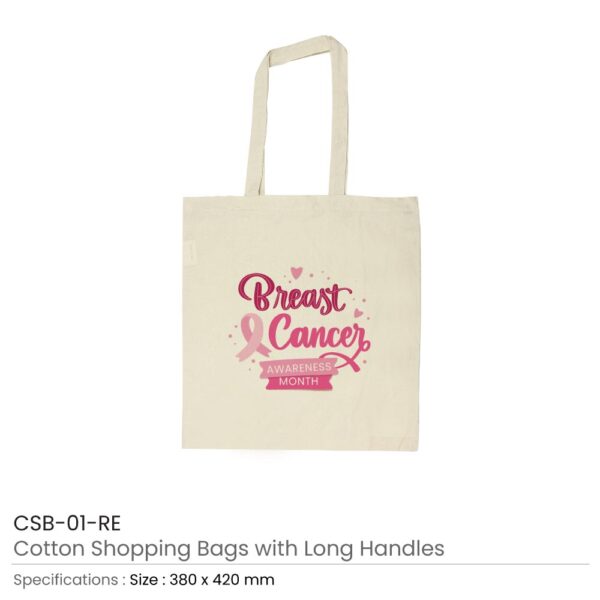 Cotton Bags with Breast Cancer Awareness Logo