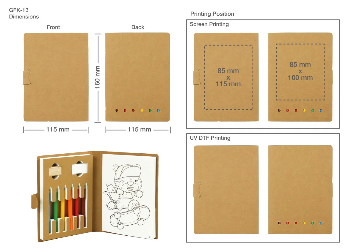 Eco-Friendly Drawing Pad Set Printing Details